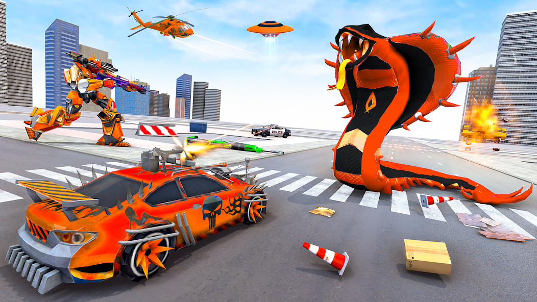 Snake Robot car chase gameplay